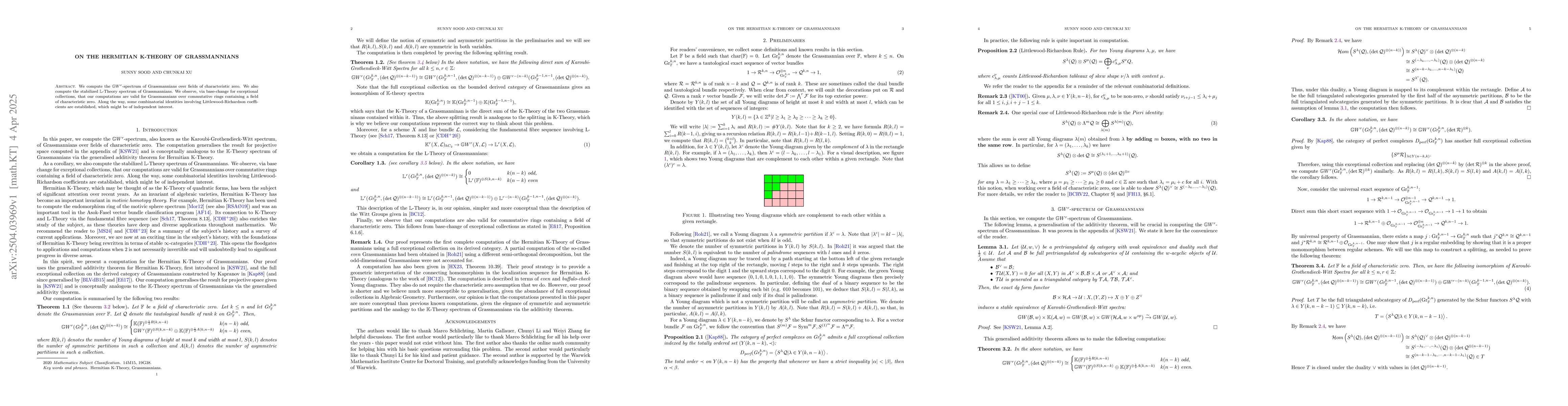 Thumbnail for On the Hermitian K-theory of Grassmannians