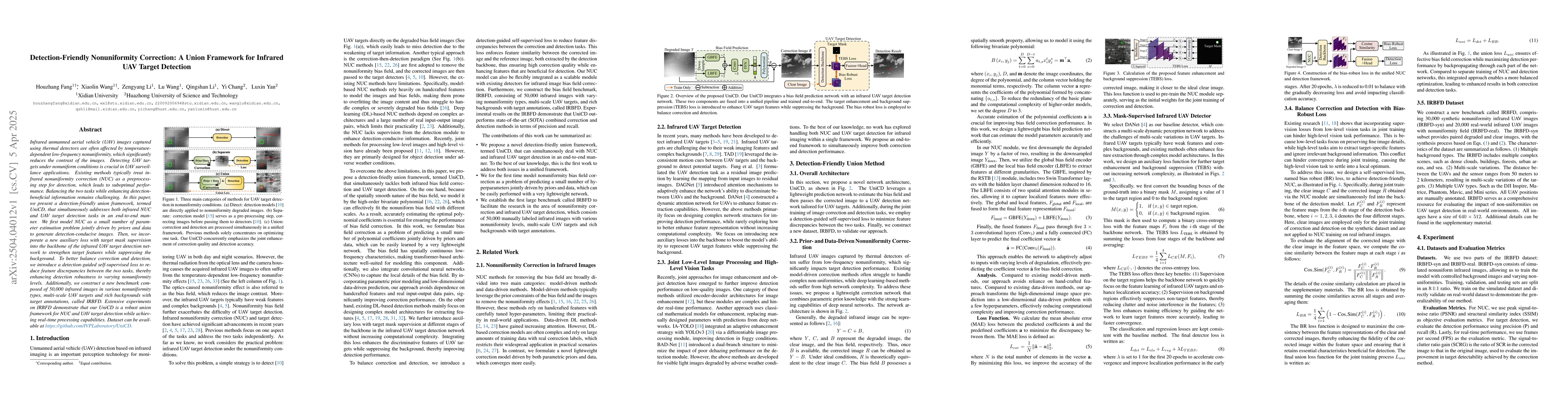 Thumbnail for Detection-Friendly Nonuniformity Correction: A Union Framework for
  Infrared UAVTarget Detection
