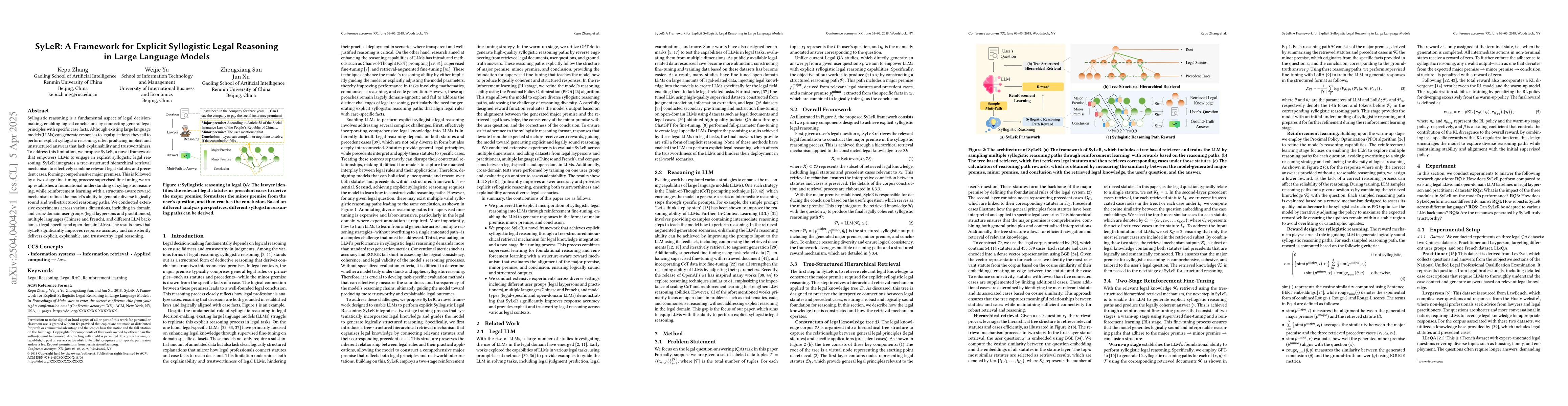 Thumbnail for SyLeR: A Framework for Explicit Syllogistic Legal Reasoning in Large
  Language Models