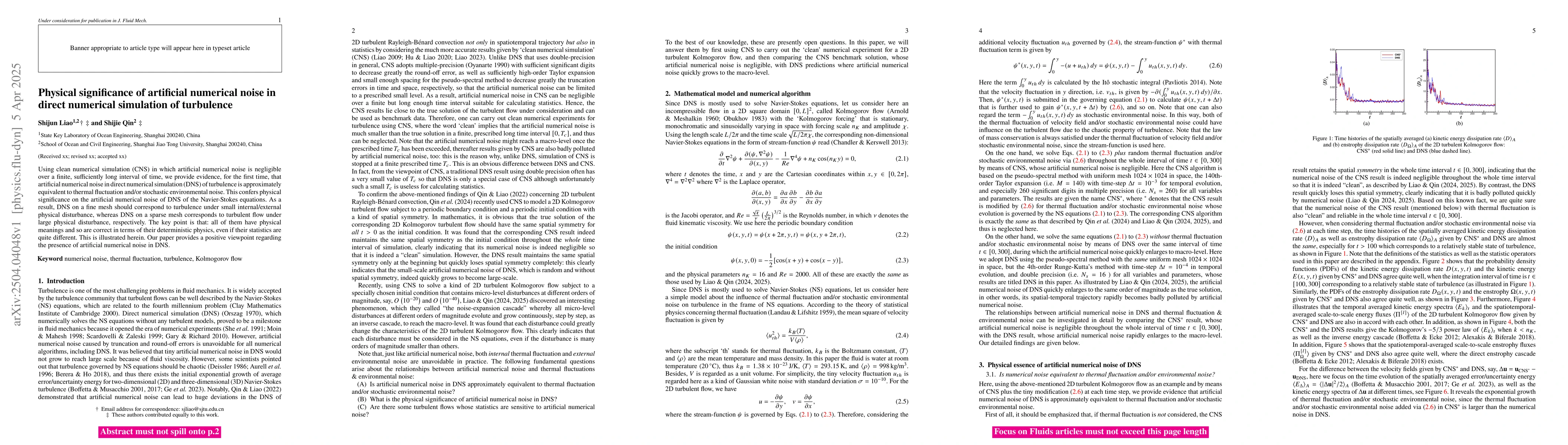 Thumbnail for Physical significance of artificial numerical noise in direct numerical
  simulation of turbulence