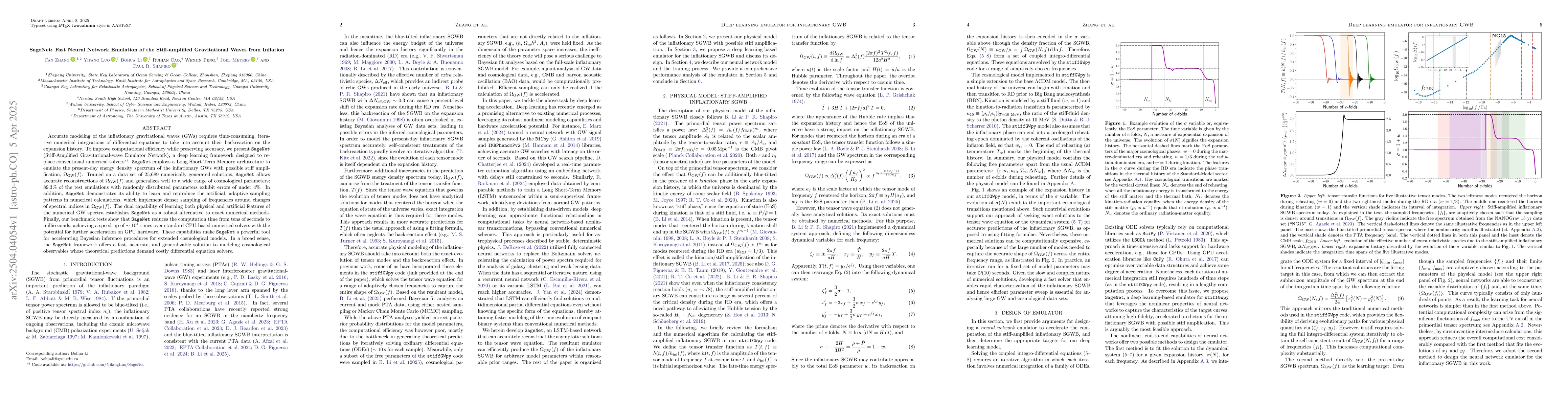 Thumbnail for SageNet: Fast Neural Network Emulation of the Stiff-amplified
  Gravitational Waves from Inflation