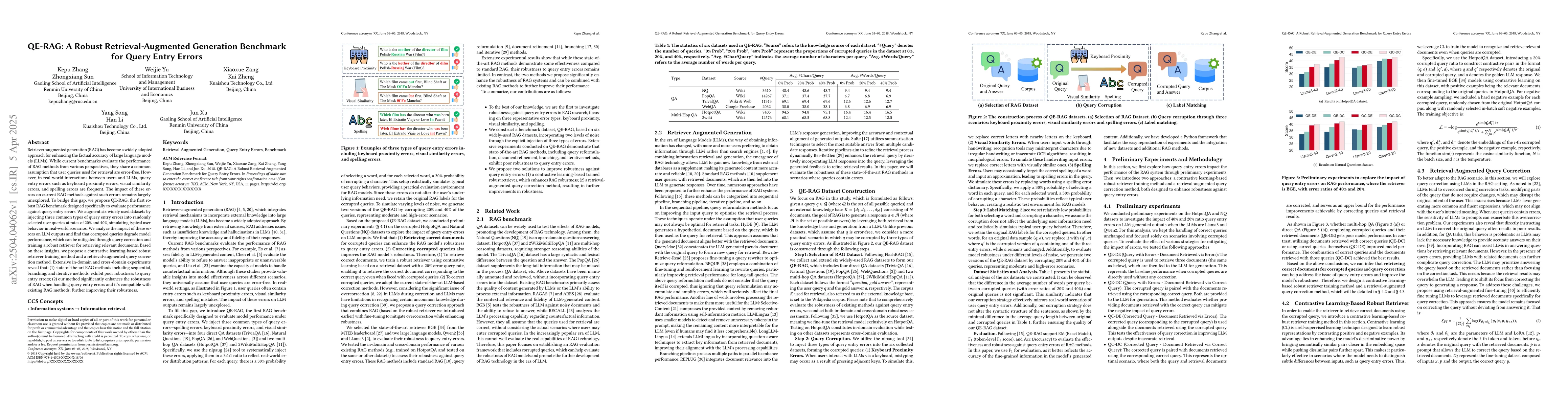 Thumbnail for QE-RAG: A Robust Retrieval-Augmented Generation Benchmark for Query
  Entry Errors