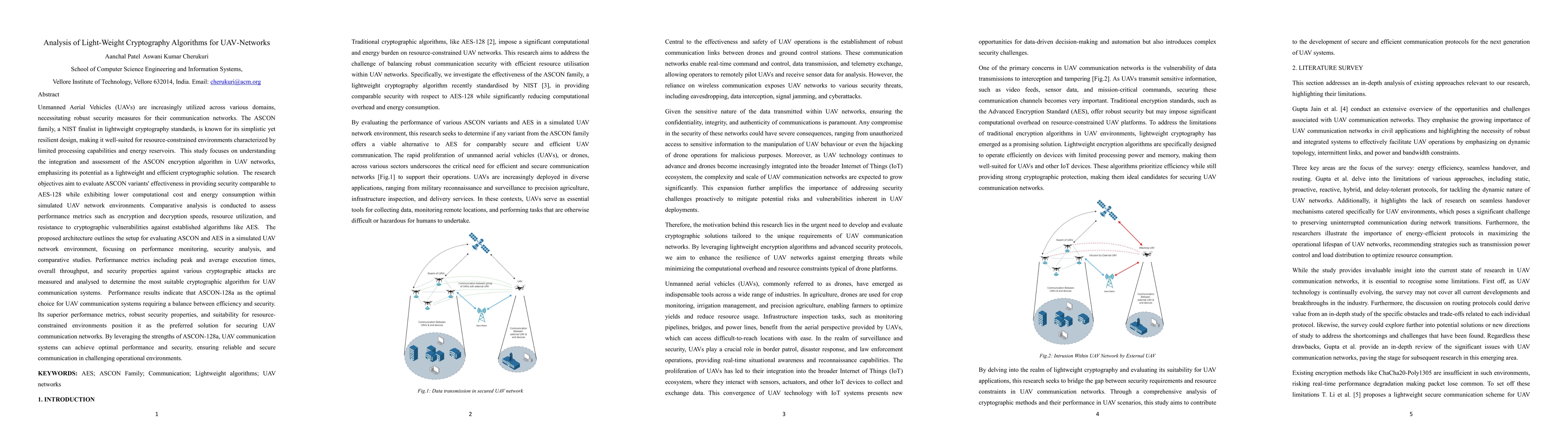 Thumbnail for Analysis of Light-Weight Cryptography Algorithms for UAV-Networks