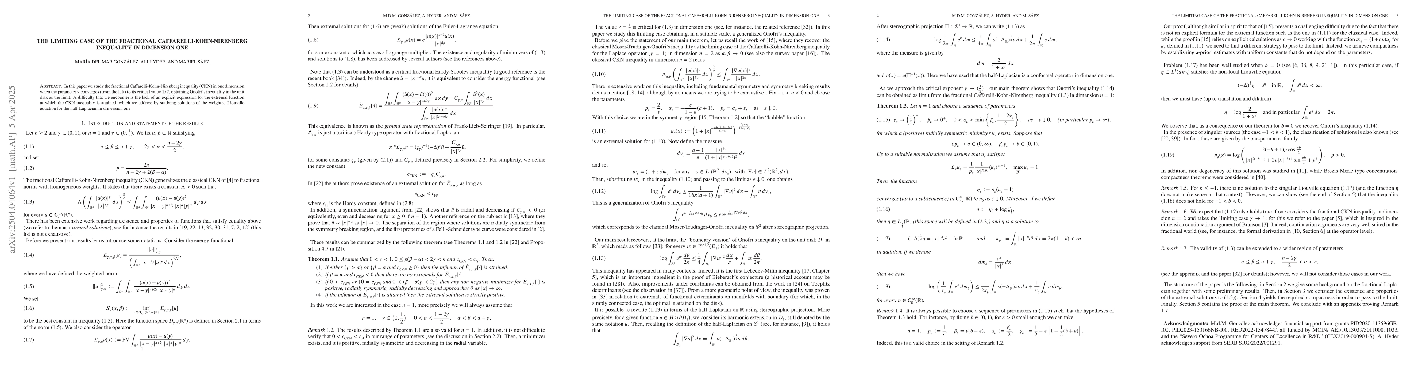 Thumbnail for The limiting case of the fractional Caffarelli-Kohn-Nirenberg inequality
  in dimension one