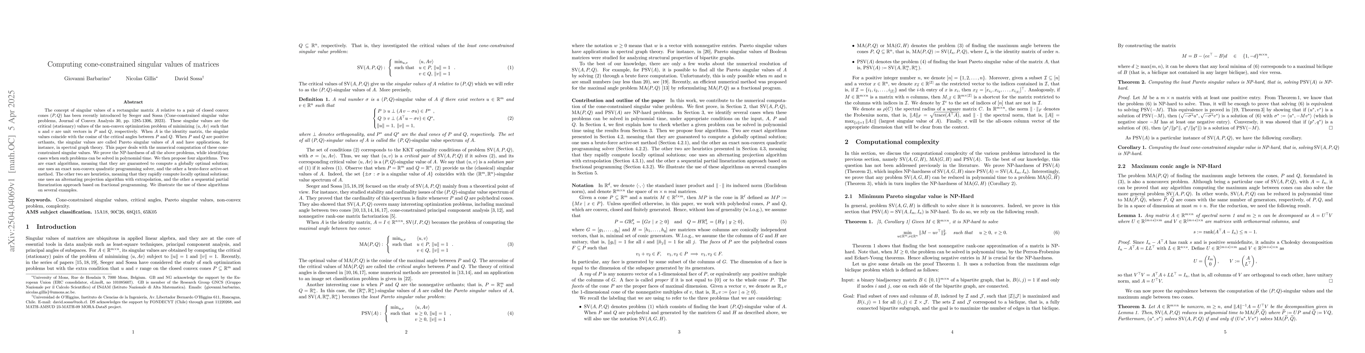Thumbnail for Computing cone-constrained singular values of matrices