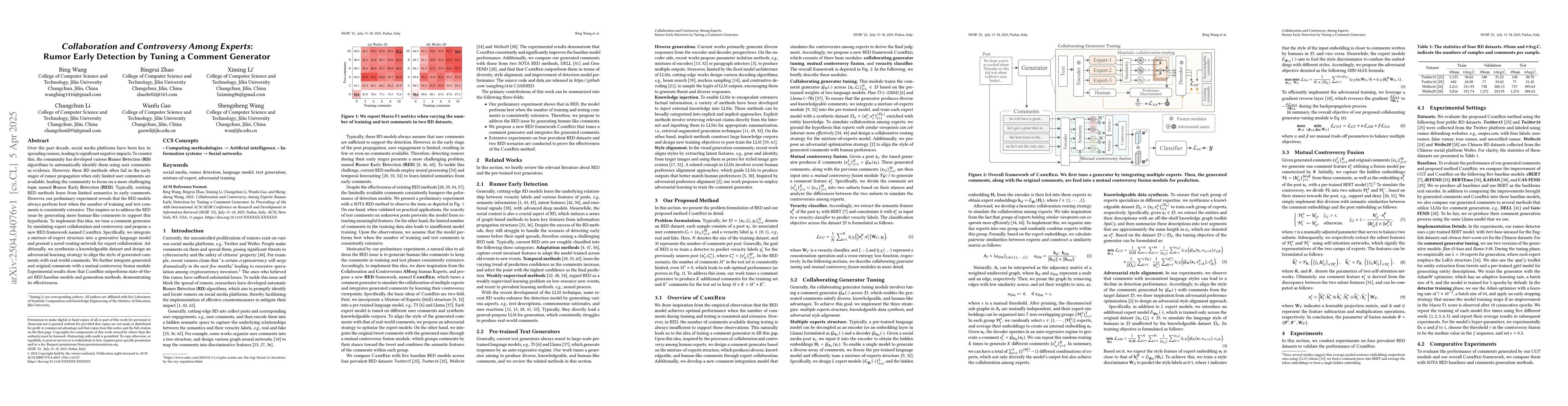 Thumbnail for Collaboration and Controversy Among Experts: Rumor Early Detection by
  Tuning a Comment Generator