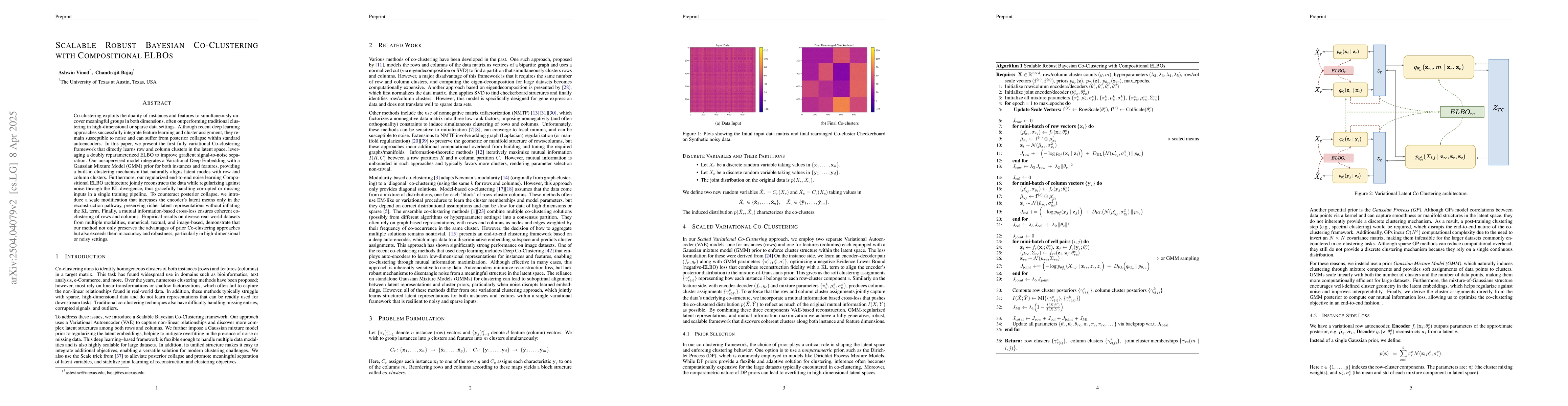 Thumbnail for Scalable Robust Bayesian Co-Clustering with Compositional ELBOs