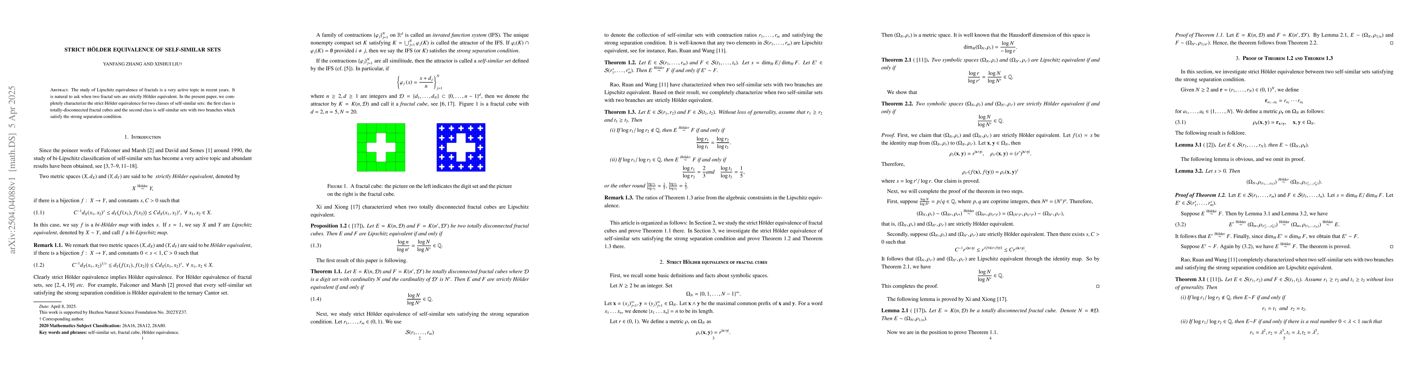 Thumbnail for Strict Hölder equivalence of self-similar sets