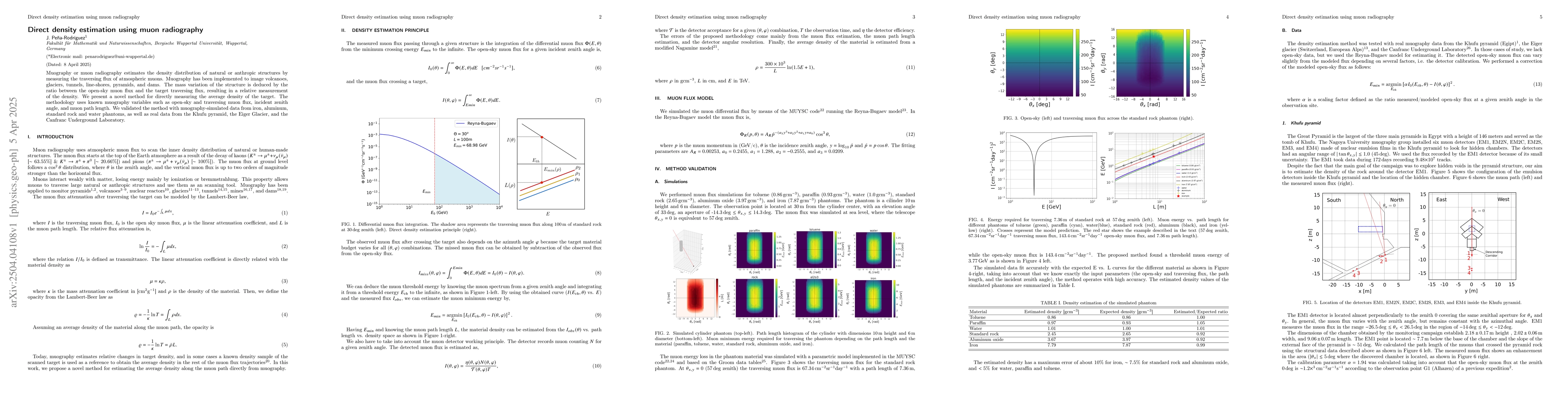 Thumbnail for Direct density estimation using muon radiography