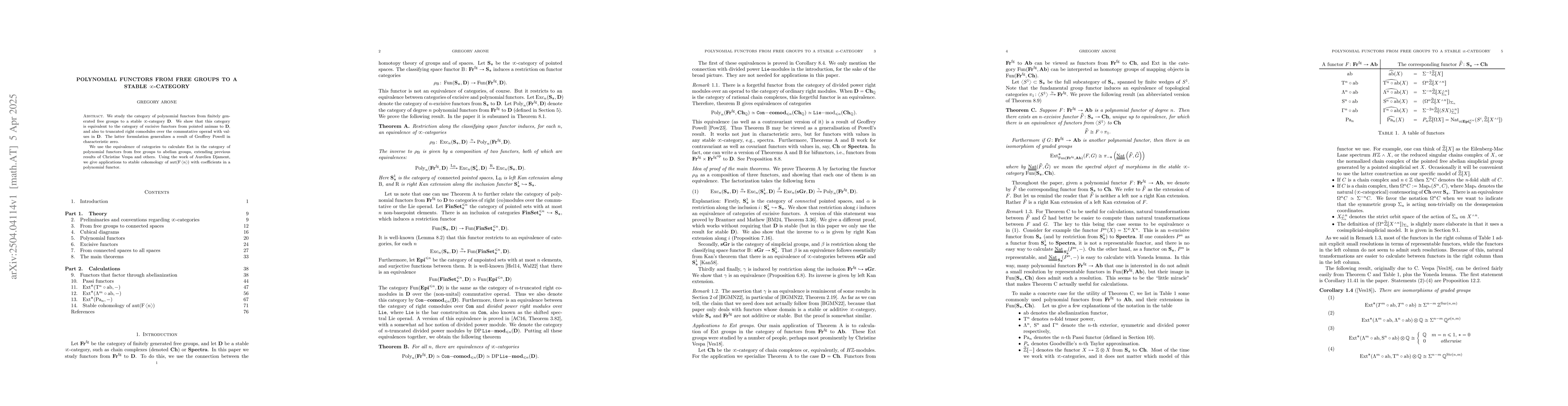 Thumbnail for Polynomial functors from free groups to a stable infinity-category