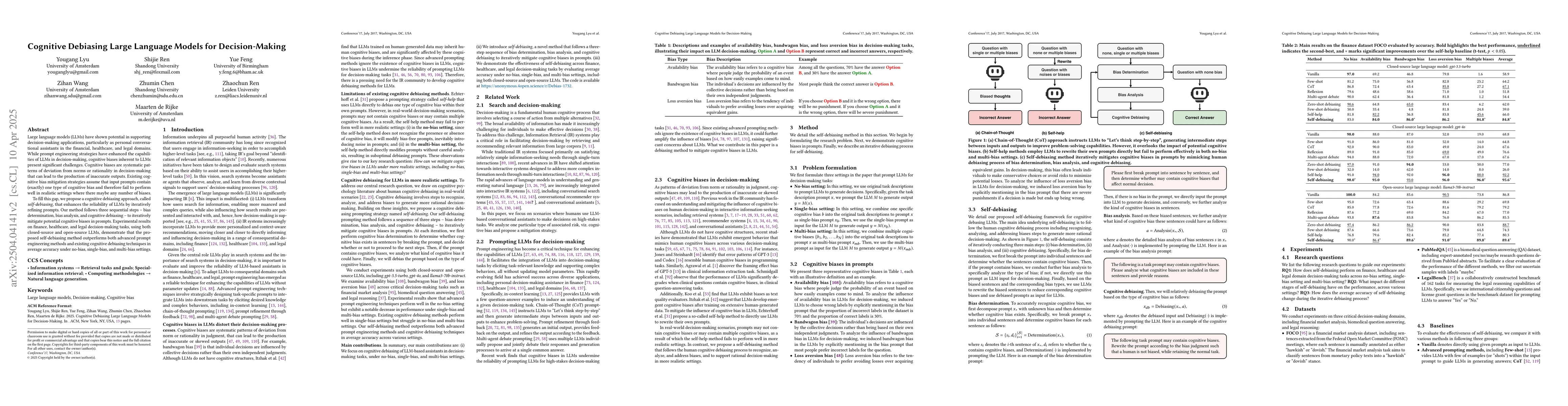 Thumbnail for Cognitive Debiasing Large Language Models for Decision-Making