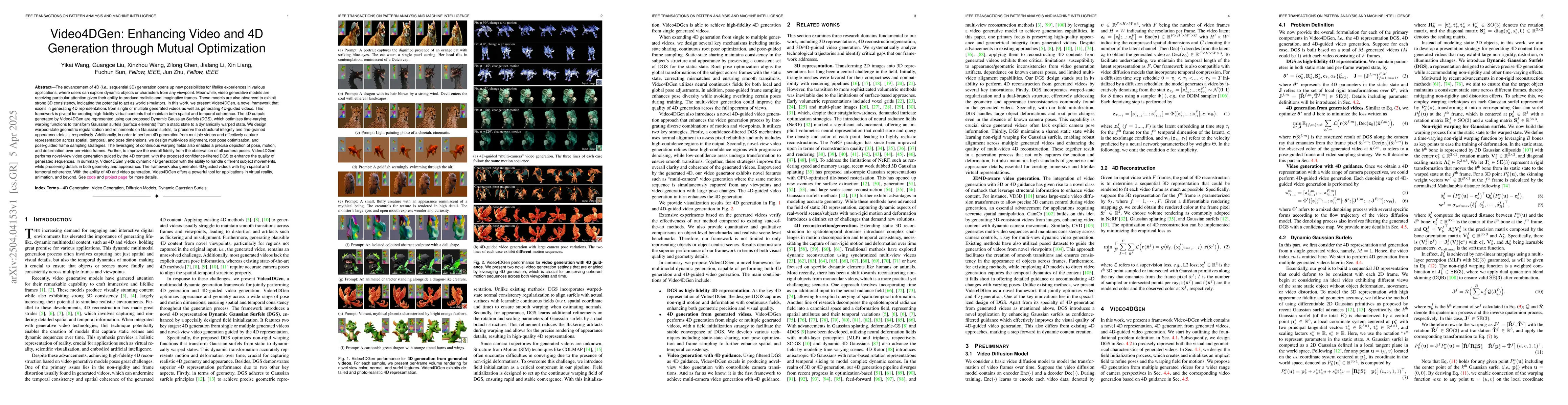 Thumbnail for Video4DGen: Enhancing Video and 4D Generation through Mutual
  Optimization