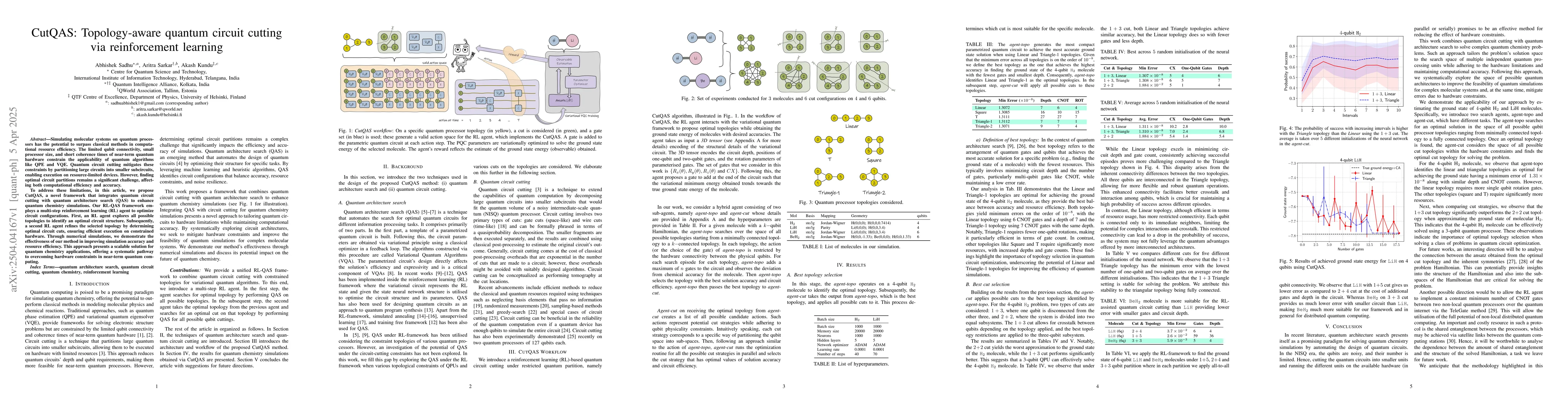 Thumbnail for CutQAS: Topology-aware quantum circuit cutting via reinforcement
  learning