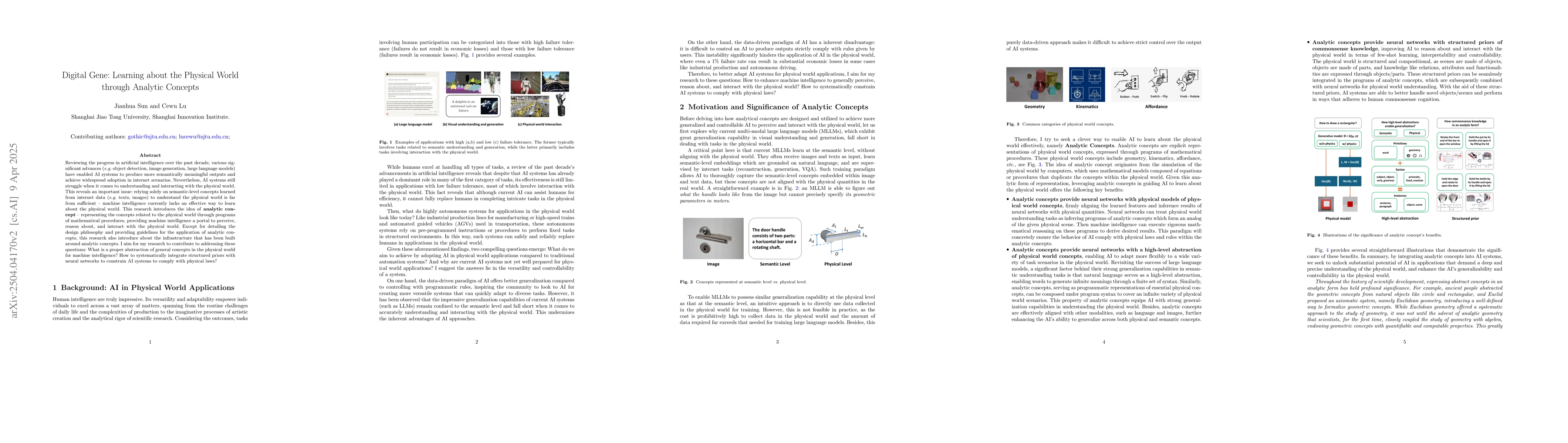 Thumbnail for Digital Gene: Learning about the Physical World through Analytic
  Concepts
