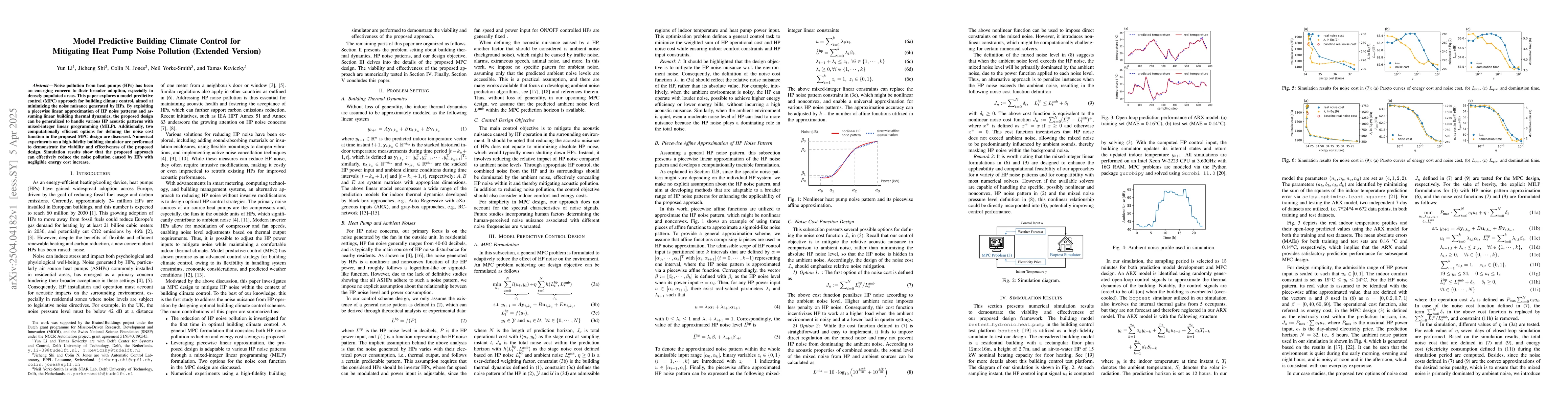 Thumbnail for Model Predictive Building Climate Control for Mitigating Heat Pump Noise
  Pollution (Extended Version)