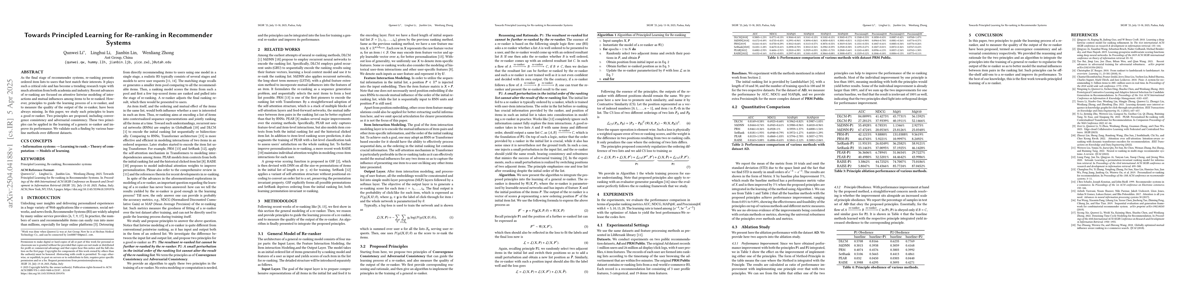 Thumbnail for Towards Principled Learning for Re-ranking in Recommender Systems