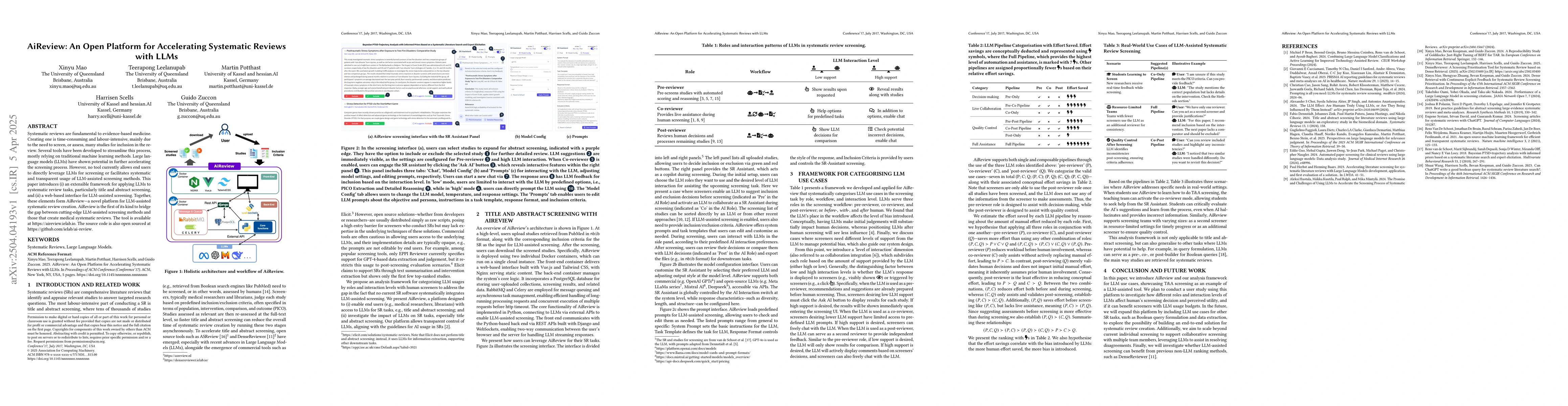 Thumbnail for AiReview: An Open Platform for Accelerating Systematic Reviews with LLMs