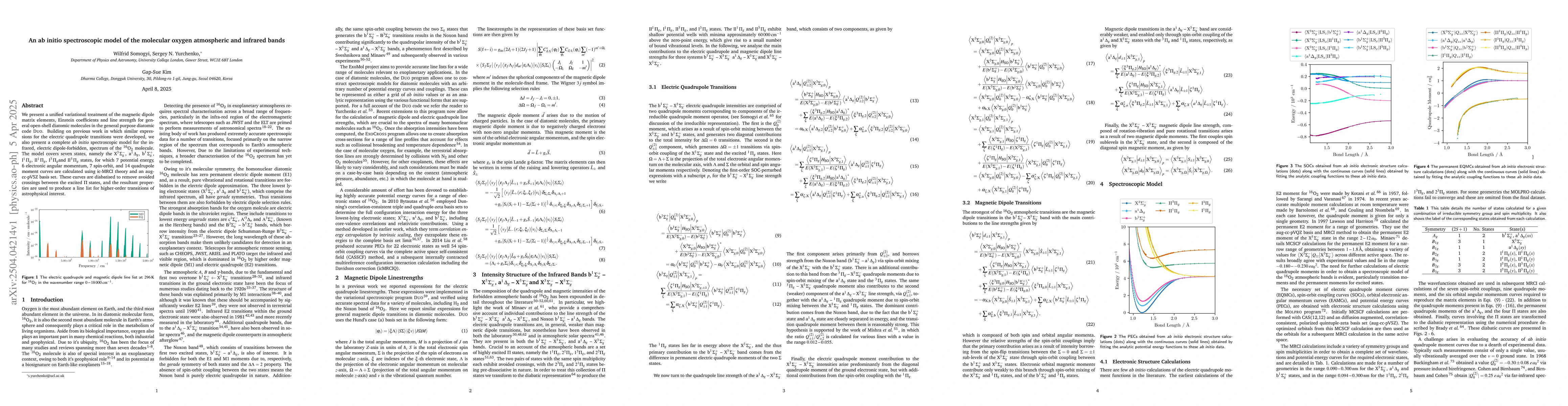 Thumbnail for An ab initio spectroscopic model of the molecular oxygen atmospheric and
  infrared bands