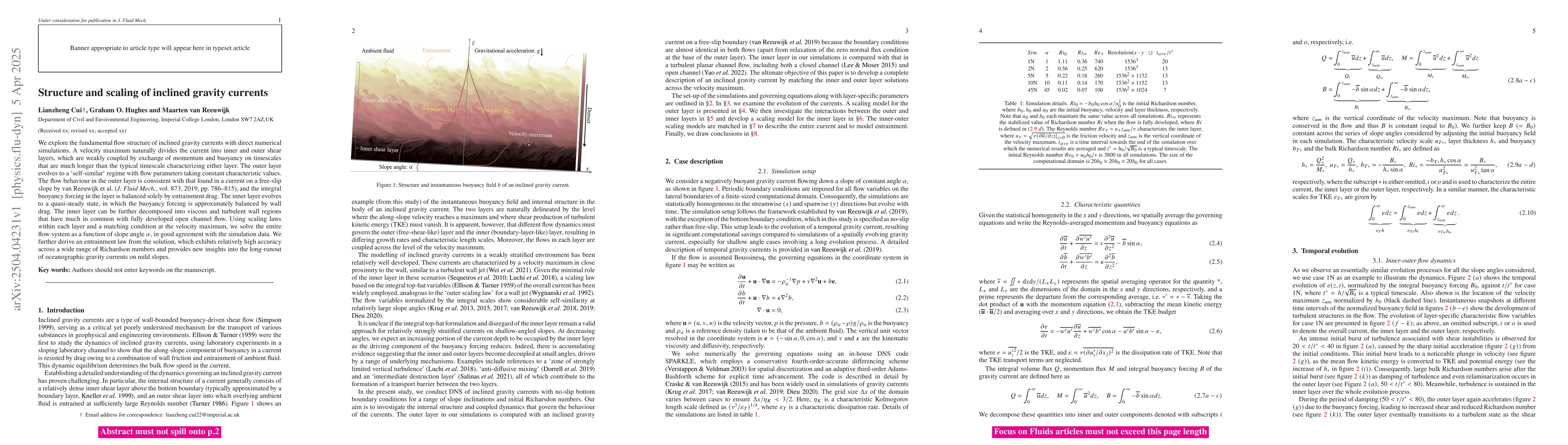 Thumbnail for Structure and scaling of inclined gravity currents