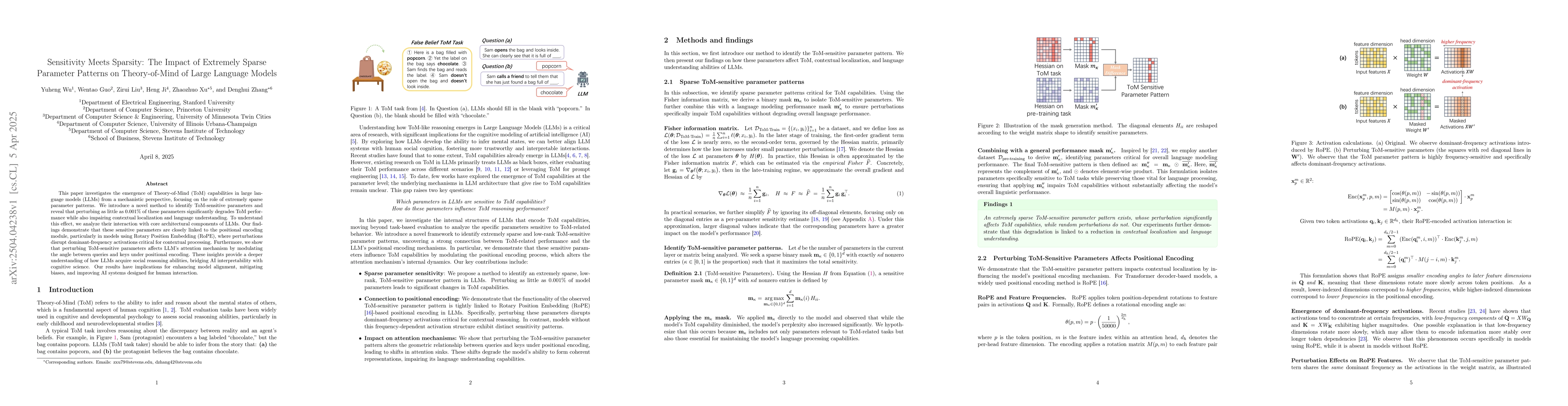 Thumbnail for Sensitivity Meets Sparsity: The Impact of Extremely Sparse Parameter
  Patterns on Theory-of-Mind of Large Language Models