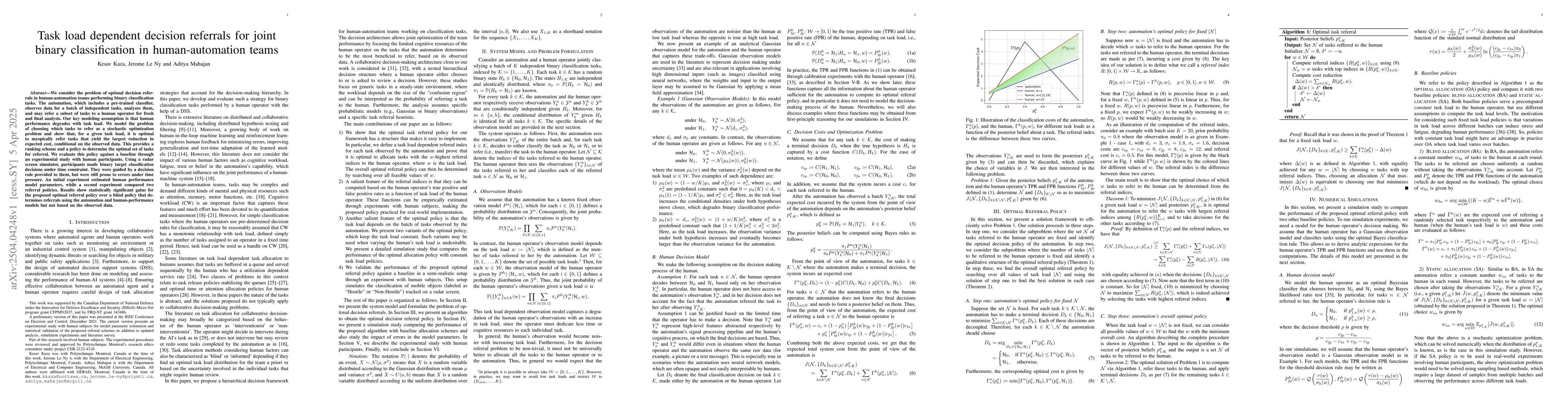 Thumbnail for Task load dependent decision referrals for joint binary classification
  in human-automation teams