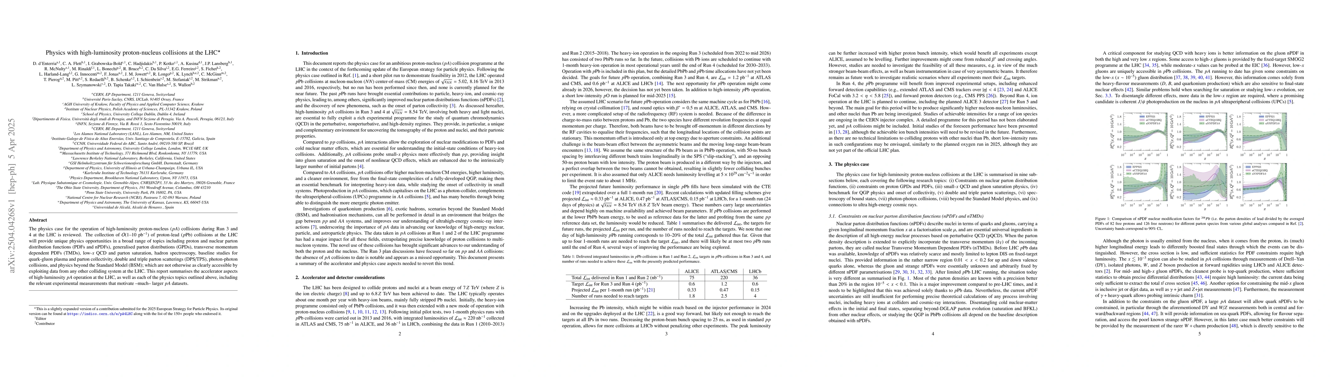 Thumbnail for Physics with high-luminosity proton-nucleus collisions at the LHC