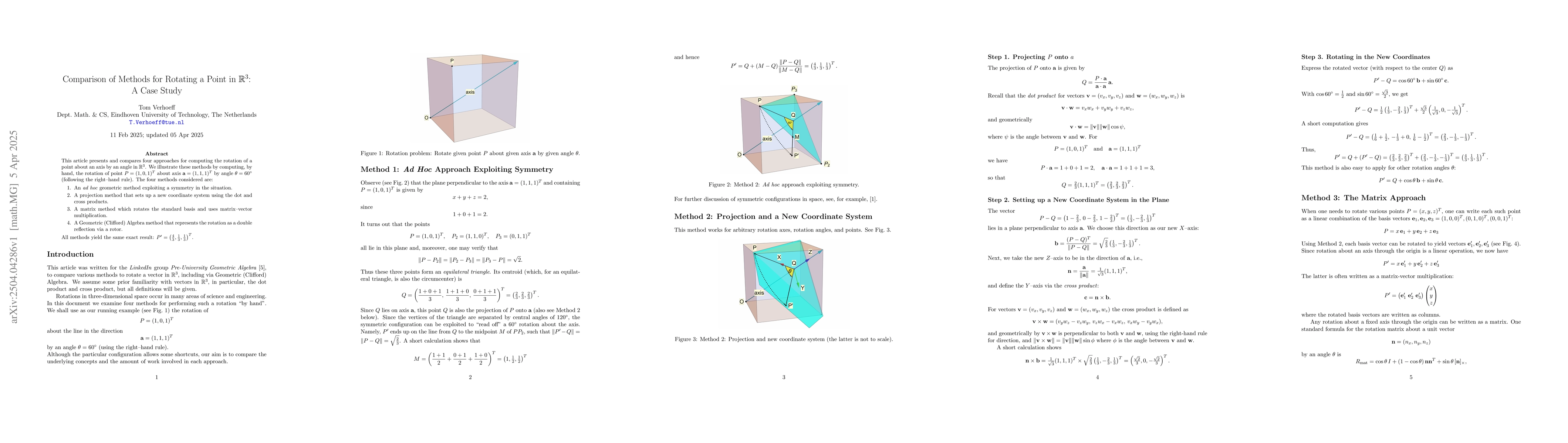 Thumbnail for Comparison of Methods for Rotating a Point in $\mathbb{R}^3$: A Case
  Study