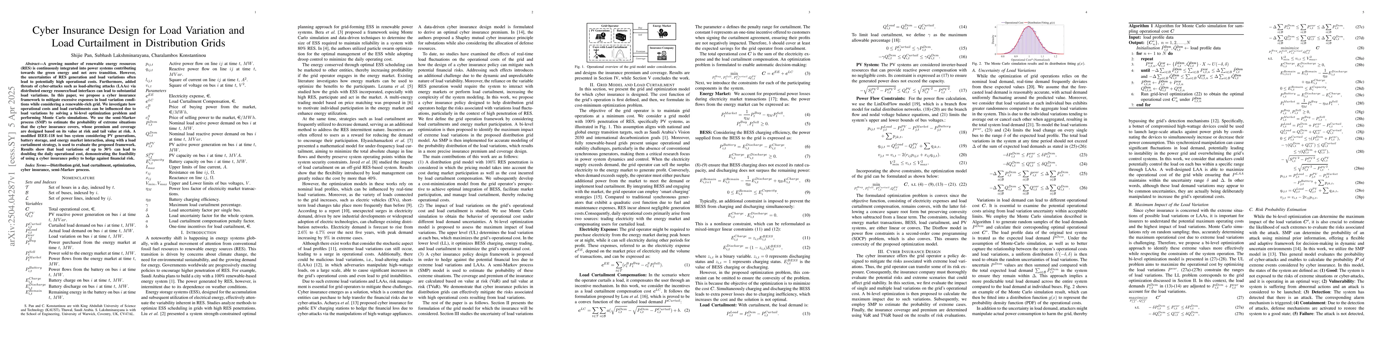 Thumbnail for Cyber Insurance Design for Load Variation and Load Curtailment in
  Distribution Grids