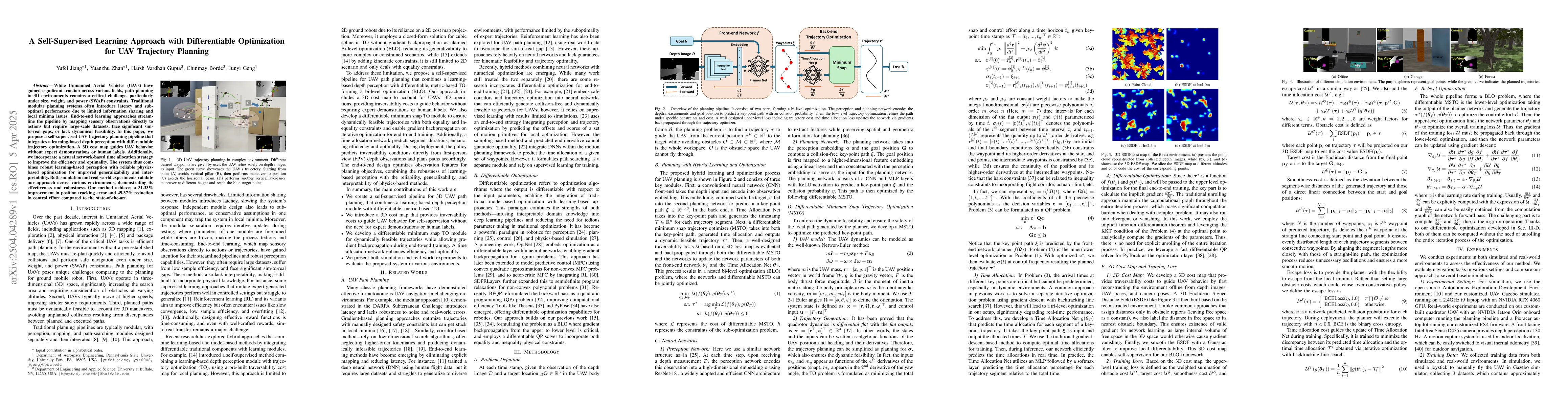 Thumbnail for A Self-Supervised Learning Approach with Differentiable Optimization for
  UAV Trajectory Planning