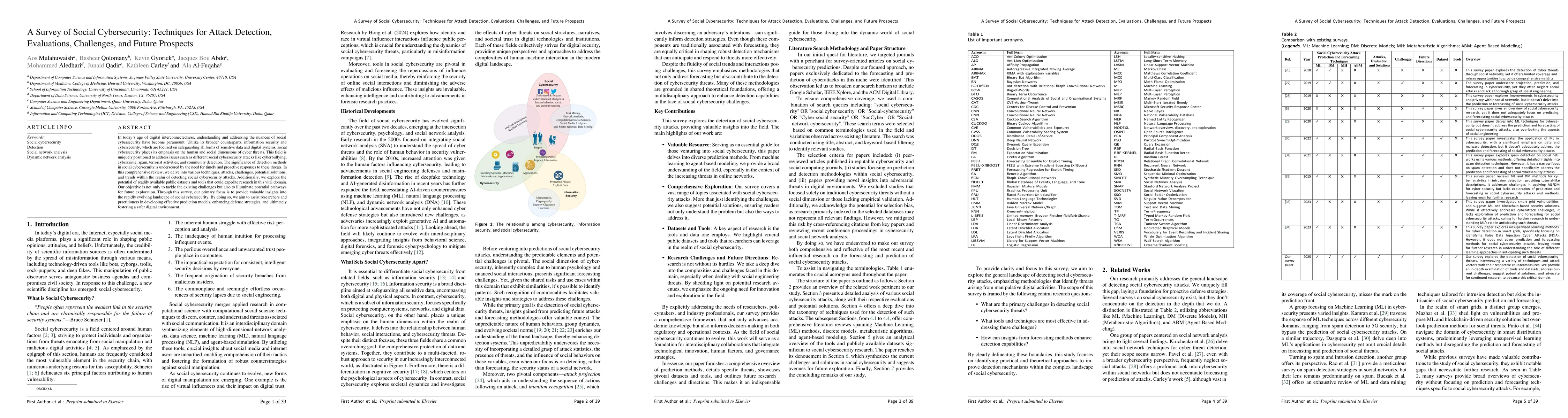 Thumbnail for A Survey of Social Cybersecurity: Techniques for Attack Detection,
  Evaluations, Challenges, and Future Prospects