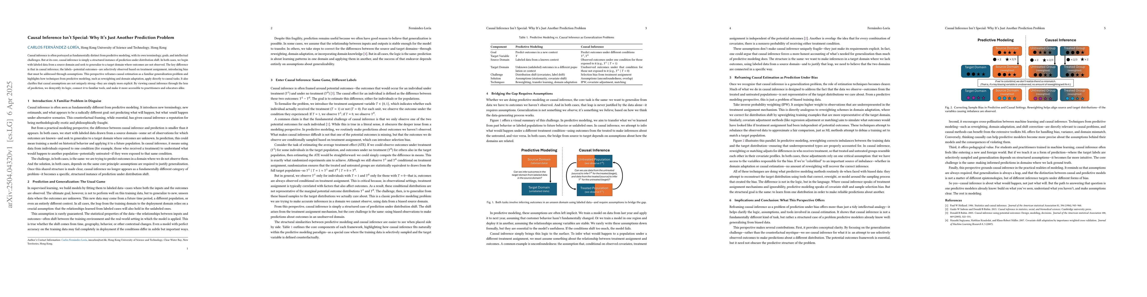 Thumbnail for Causal Inference Isn't Special: Why It's Just Another Prediction Problem