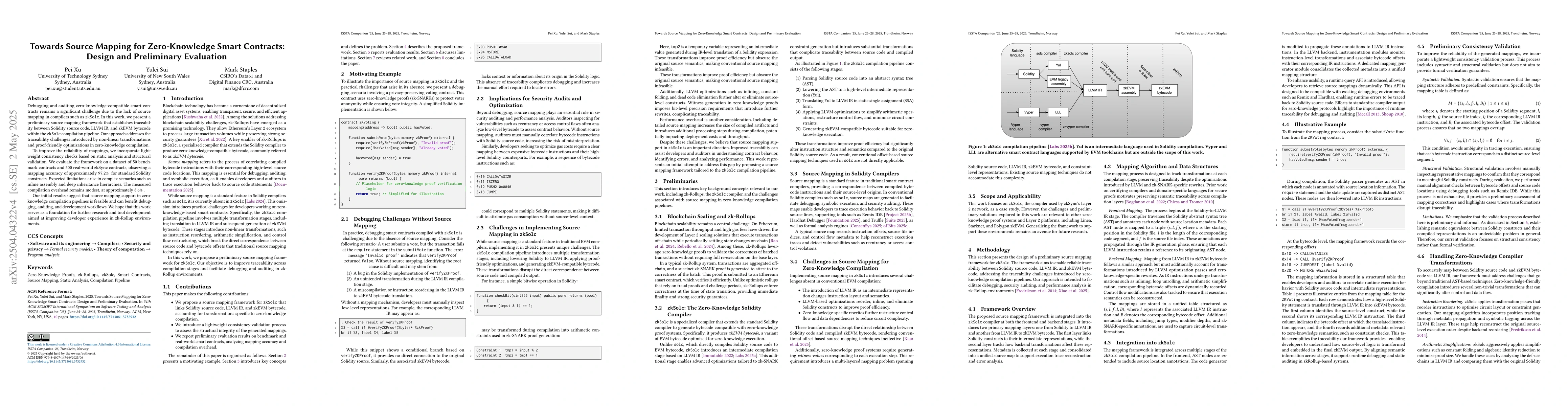 Thumbnail for Towards Source Mapping for Zero-Knowledge Smart Contracts: Design and
  Preliminary Evaluation