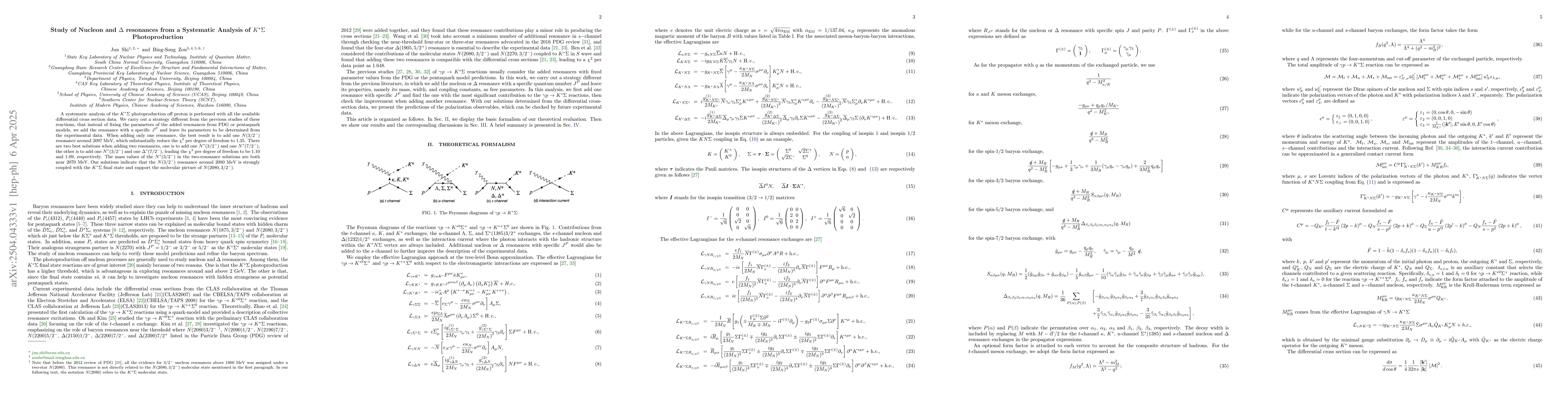 Thumbnail for Study of Nucleon and $Δ$ resonances from a Systematic Analysis of
  $K^\astΣ$ Photoproduction