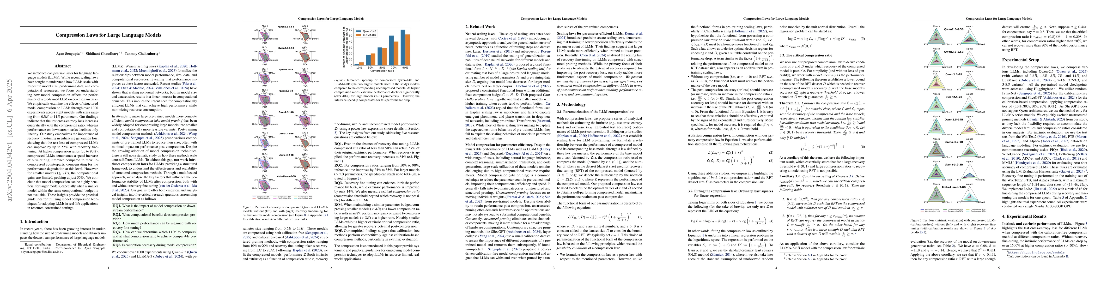 Thumbnail for Compression Laws for Large Language Models