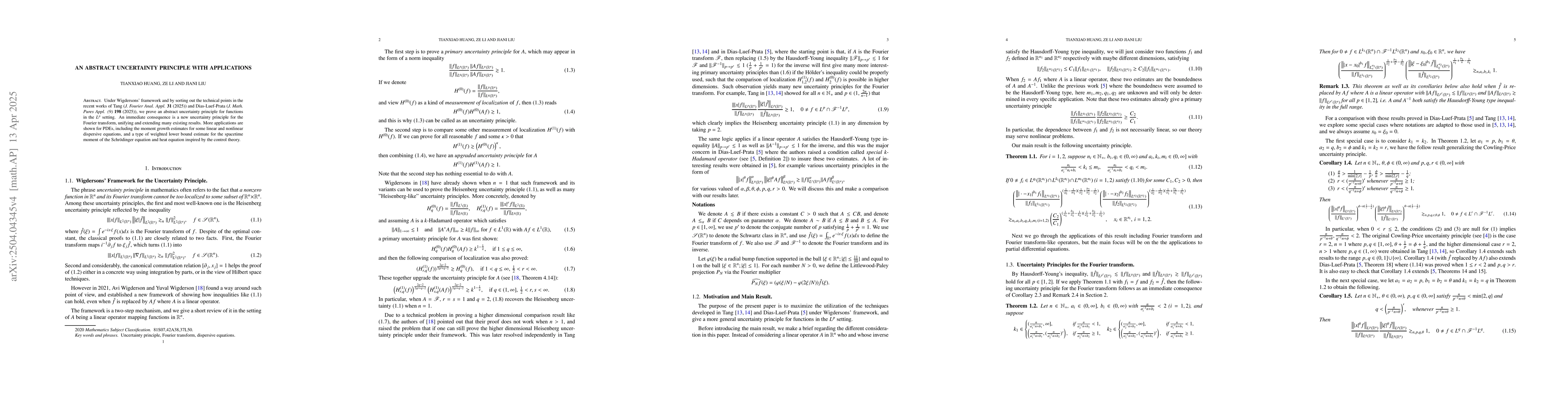 Thumbnail for An abstract uncertainty principle with applications