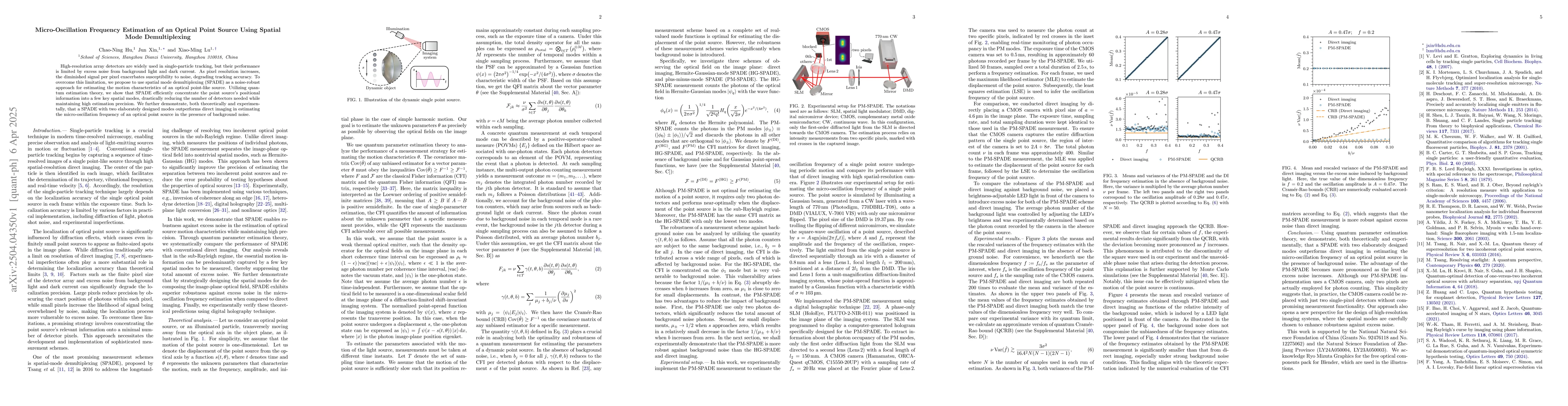 Thumbnail for Micro-Oscillation Frequency Estimation of an Optical Point Source Using
  Spatial Mode Demultiplexing