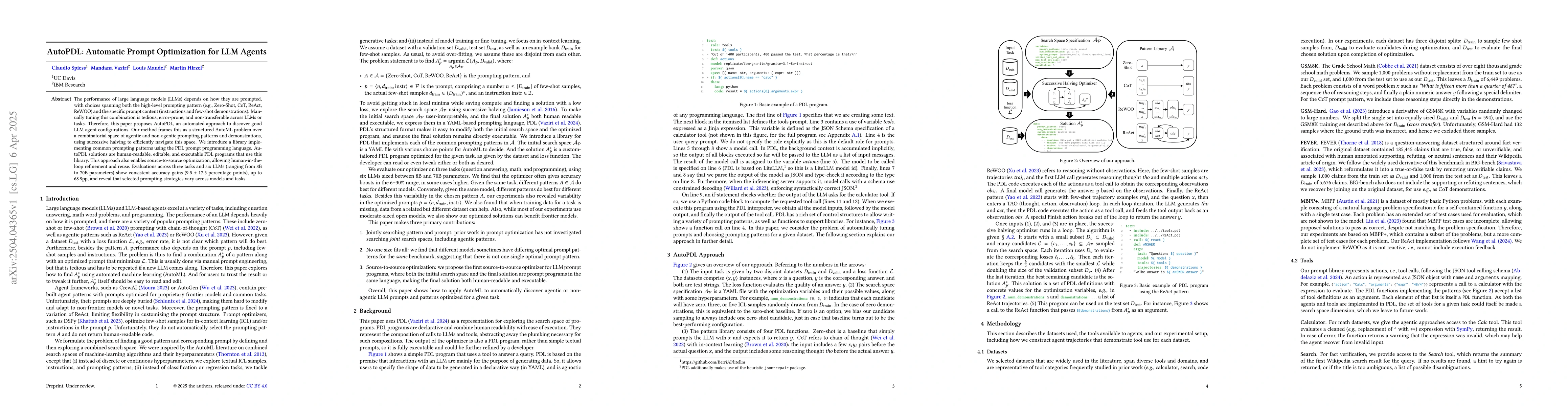 Thumbnail for AutoPDL: Automatic Prompt Optimization for LLM Agents