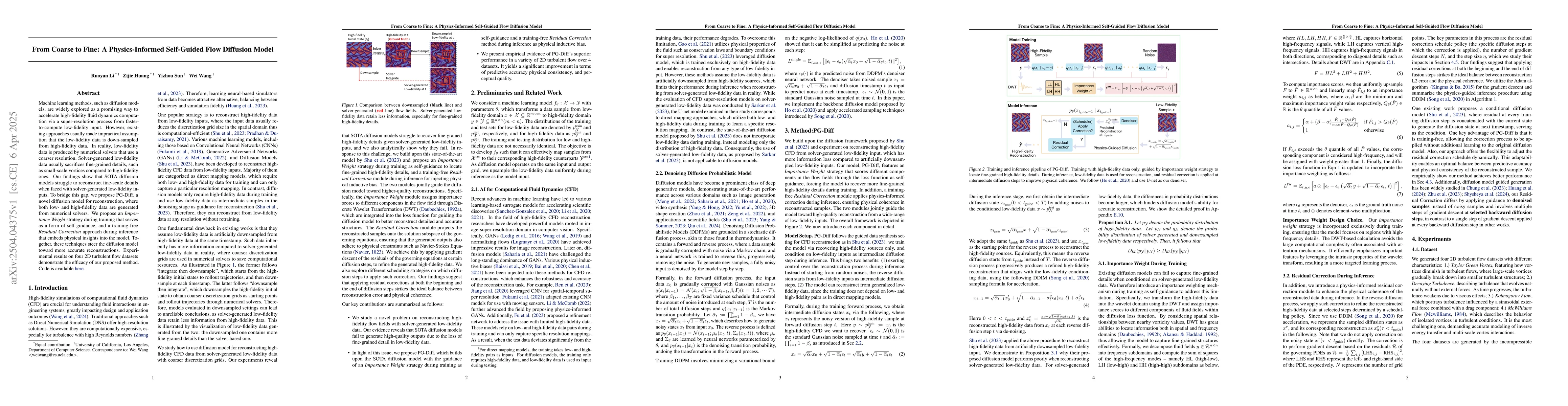 Thumbnail for From Coarse to Fine: A Physics-Informed Self-Guided Flow Diffusion Model