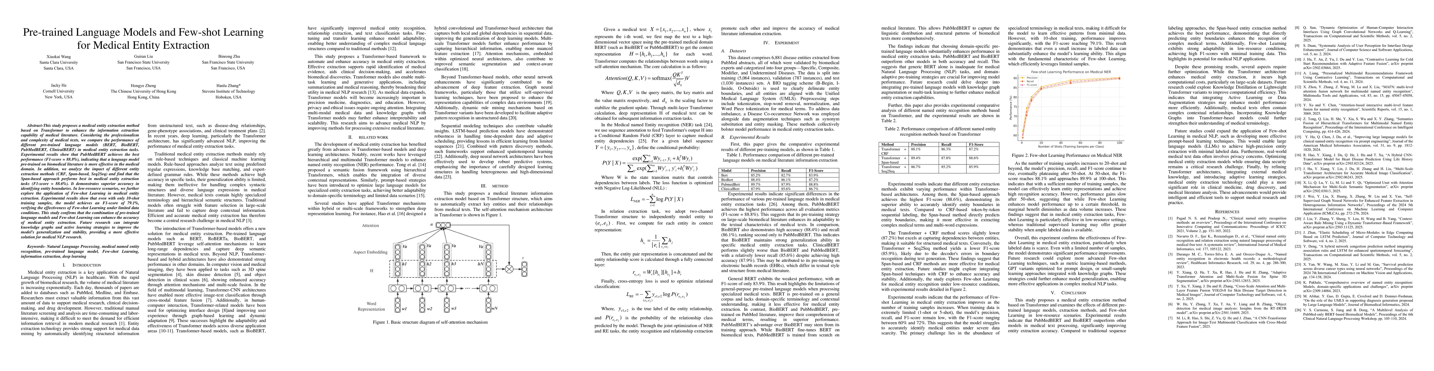 Thumbnail for Pre-trained Language Models and Few-shot Learning for Medical Entity
  Extraction