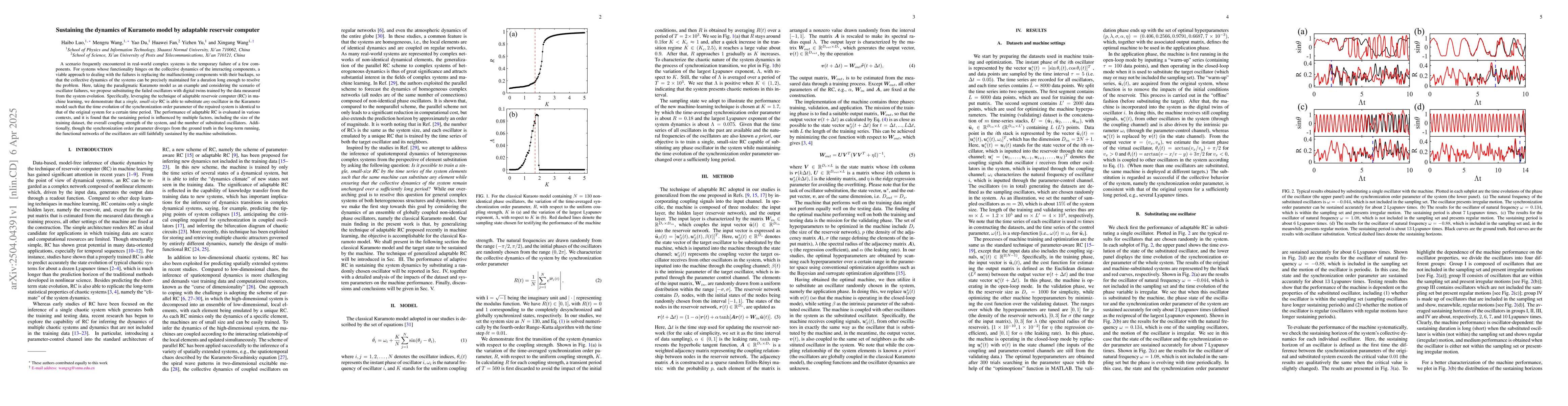 Thumbnail for Sustaining the dynamics of Kuramoto model by adaptable reservoir
  computer