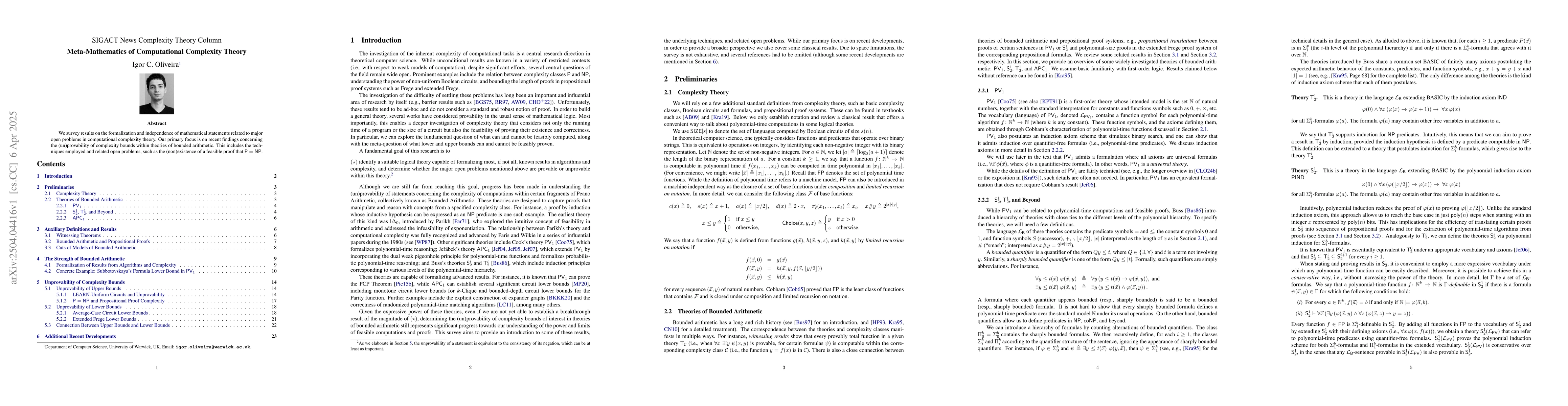 Thumbnail for Meta-Mathematics of Computational Complexity Theory