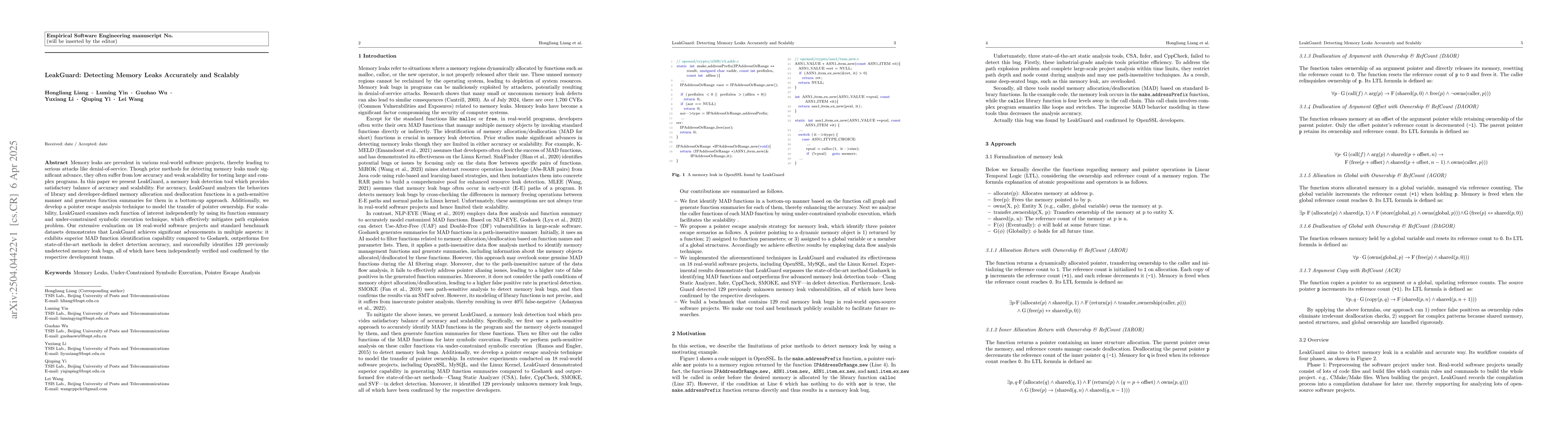 Thumbnail for LeakGuard: Detecting Memory Leaks Accurately and Scalably