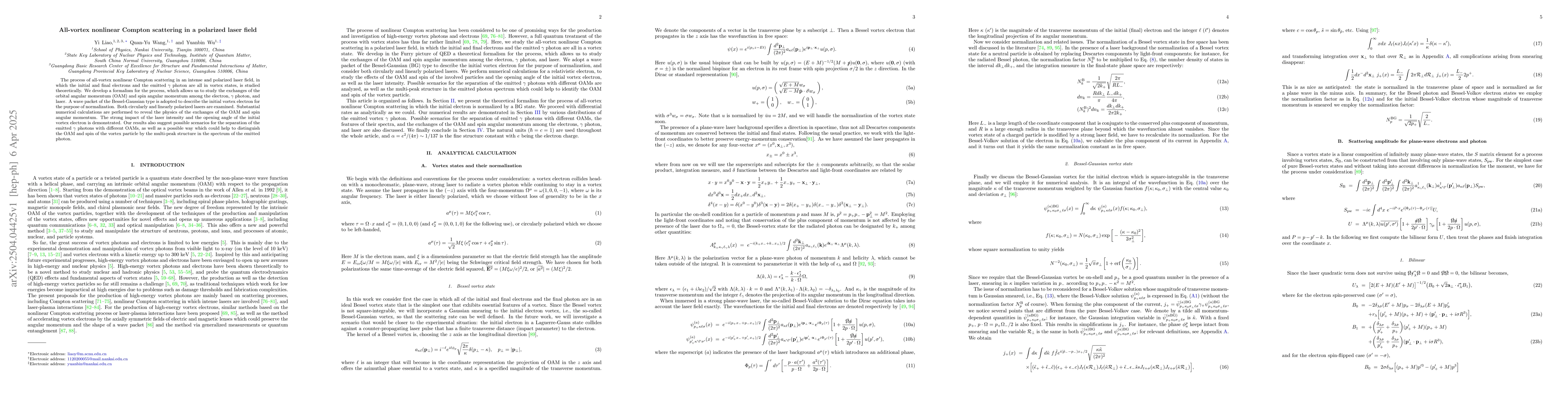Thumbnail for All-vortex nonlinear Compton scattering in a polarized laser field