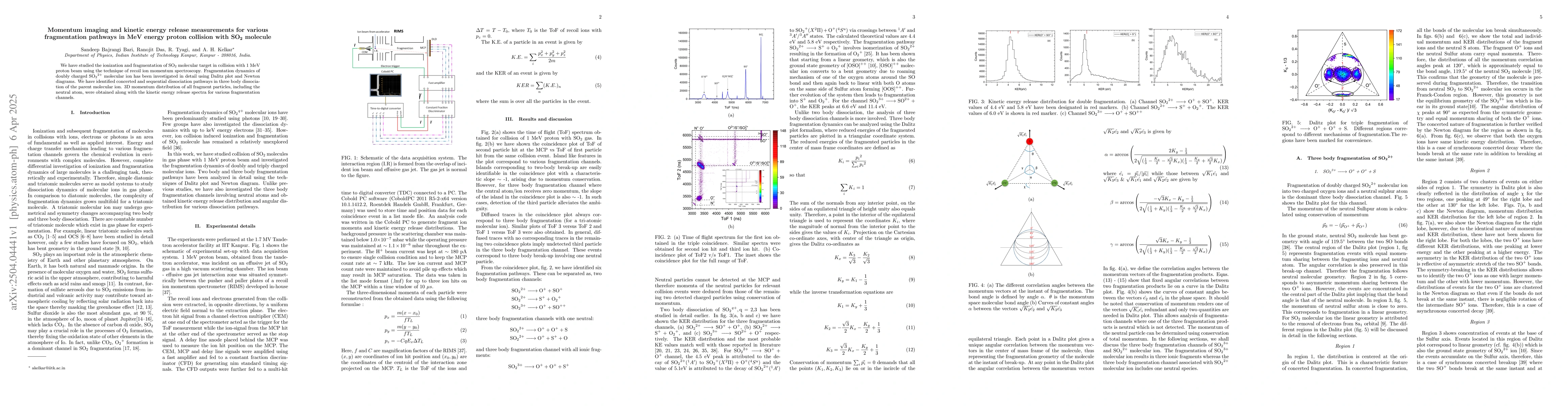 Thumbnail for Momentum imaging and kinetic energy release measurements for various
  fragmentation pathways in MeV energy proton collision with $SO_2$ molecule