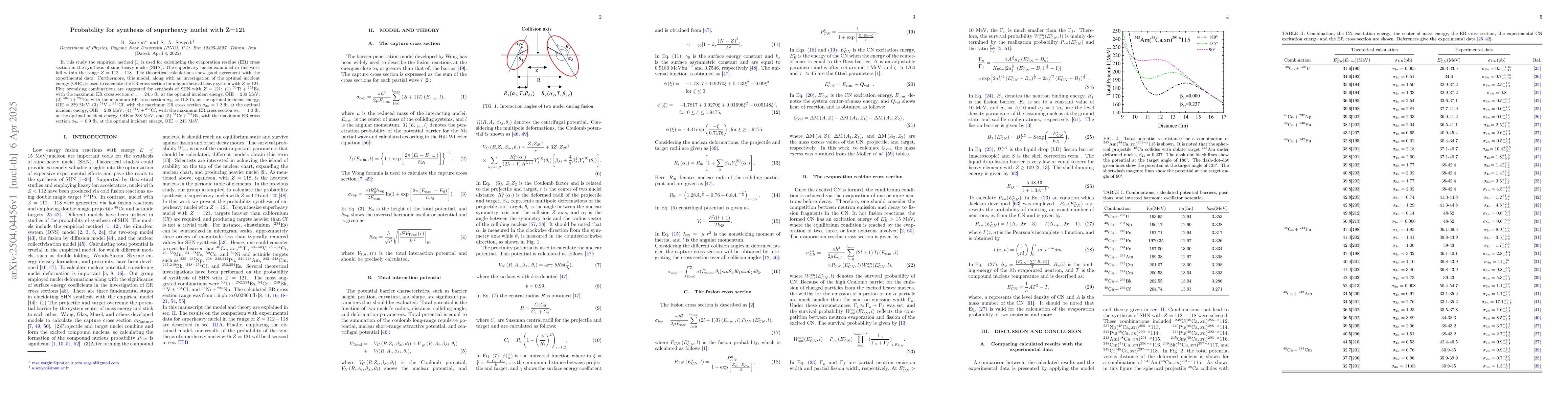 Thumbnail for Probability for synthesis of superheavy nuclei with Z=121