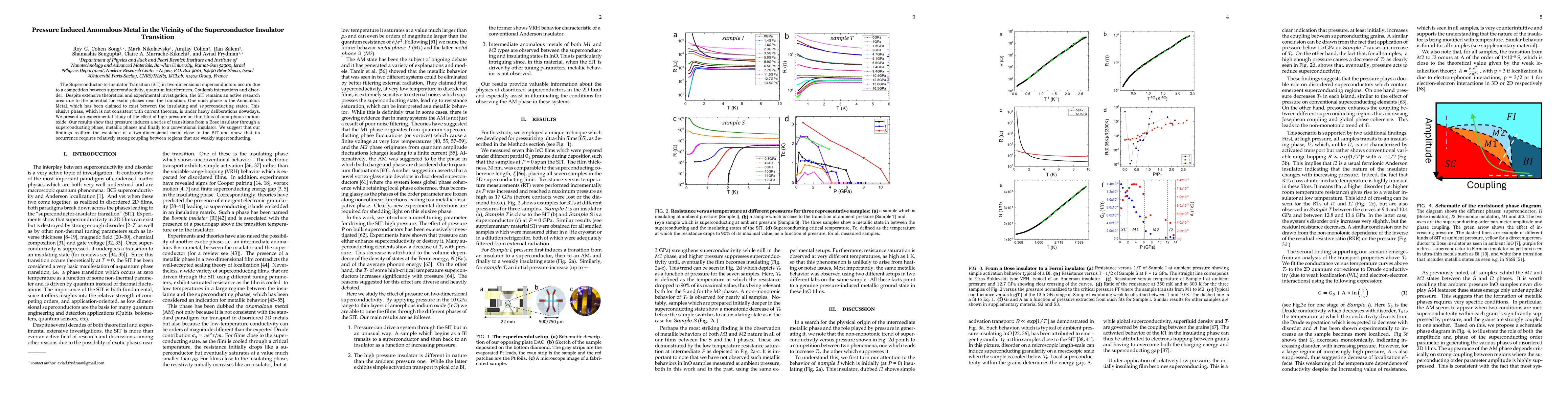 Thumbnail for Pressure Induced Anomalous Metal in the Vicinity of the Superconductor
  Insulator Transition