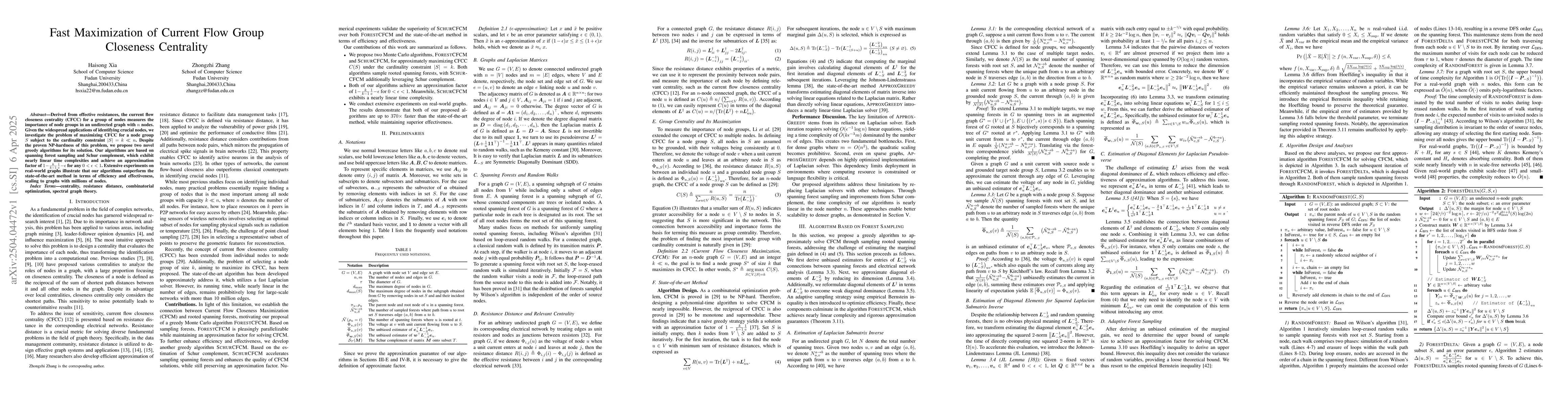Thumbnail for Fast Maximization of Current Flow Group Closeness Centrality