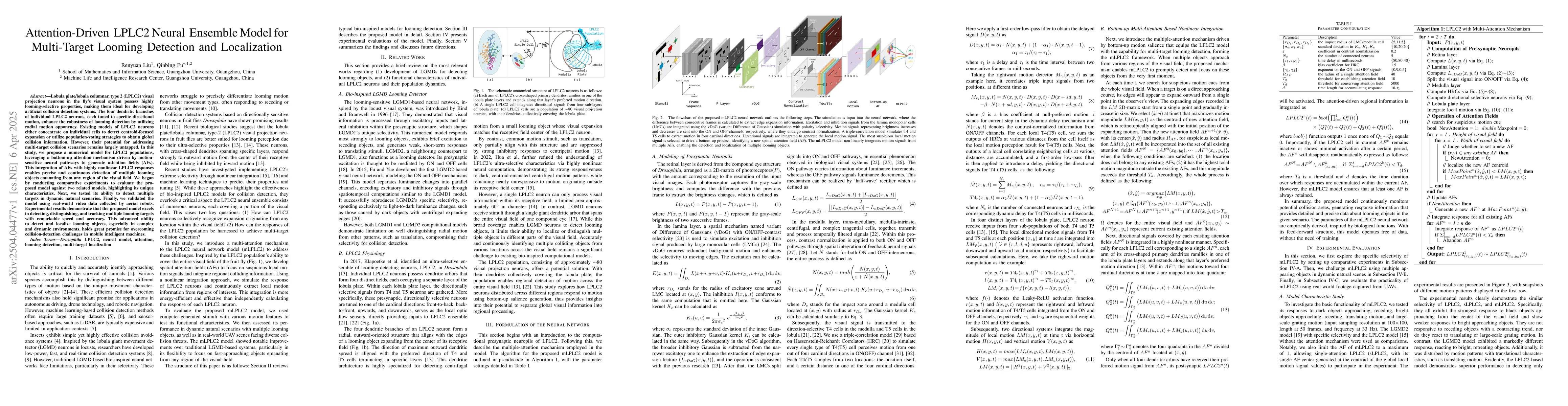 Thumbnail for Attention-Driven LPLC2 Neural Ensemble Model for Multi-Target Looming
  Detection and Localization