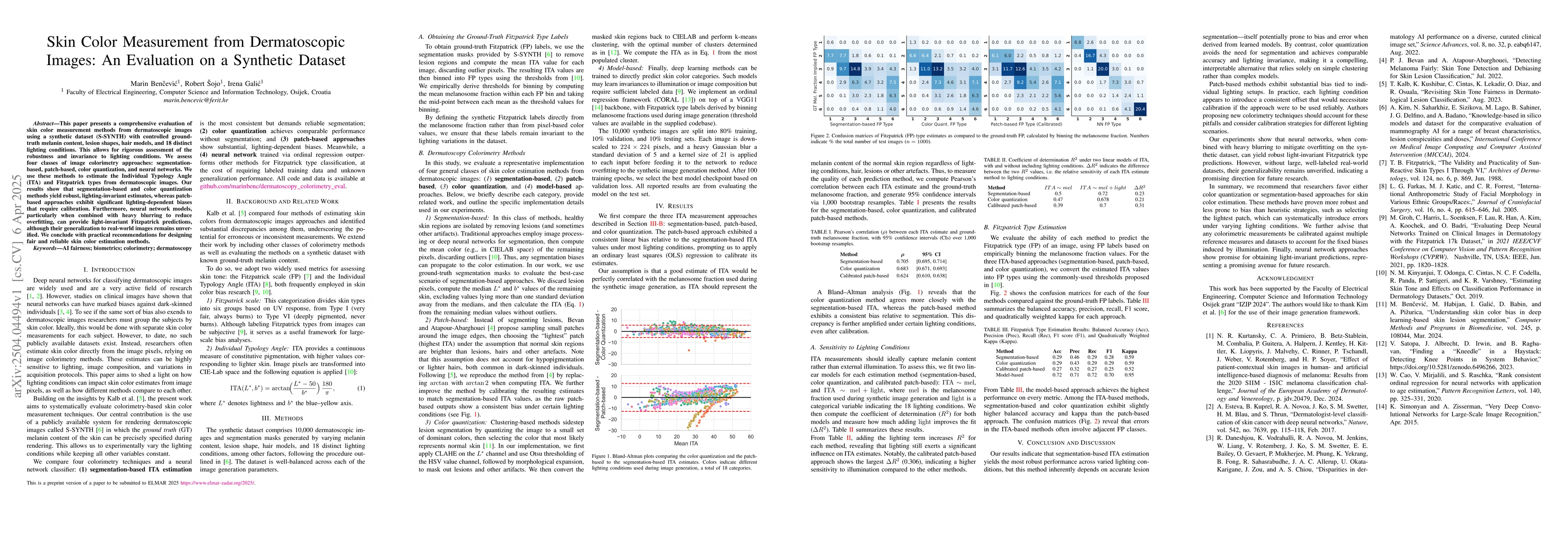 Thumbnail for Skin Color Measurement from Dermatoscopic Images: An Evaluation on a
  Synthetic Dataset