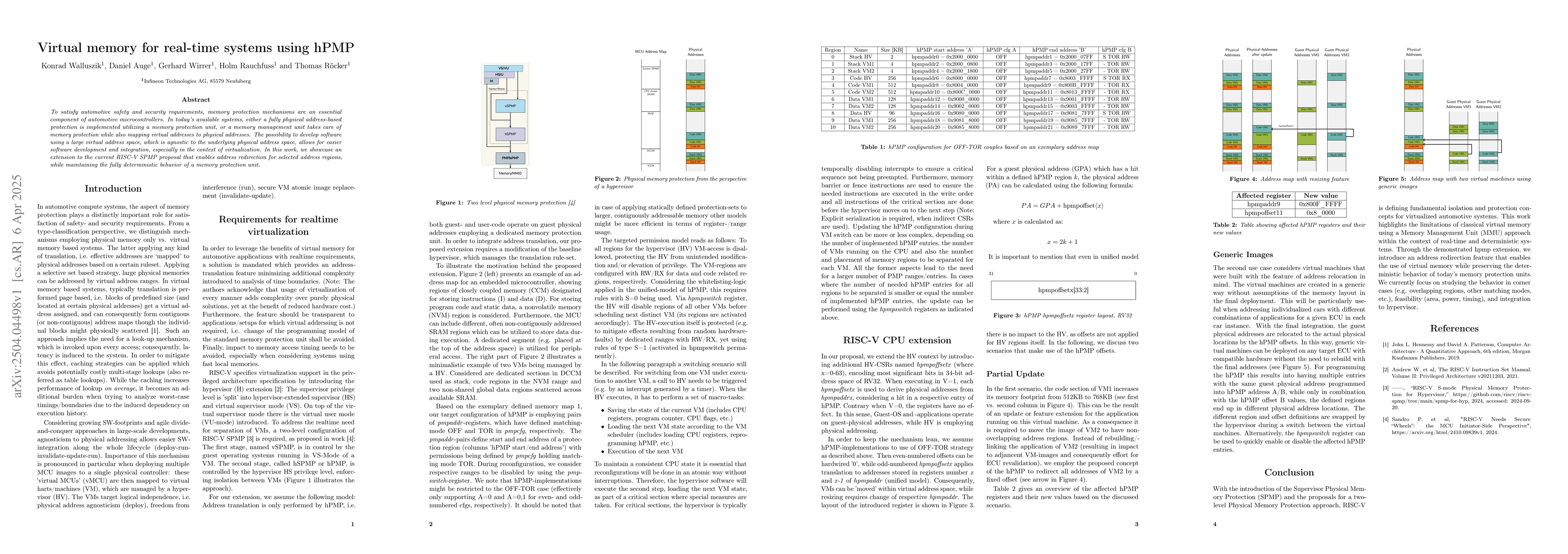 Thumbnail for Virtual memory for real-time systems using hPMP